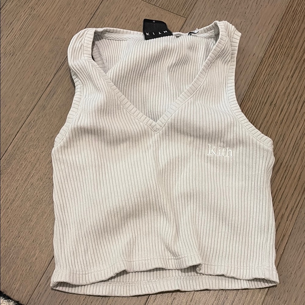 Kith Women's Cream Ribbed Tank Top